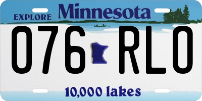 MN license plate 076RLO