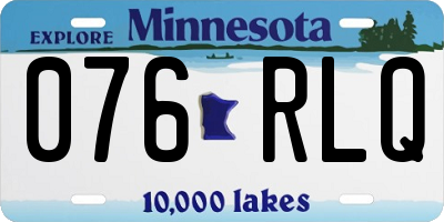 MN license plate 076RLQ