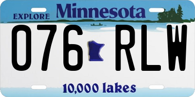 MN license plate 076RLW