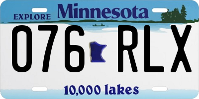 MN license plate 076RLX