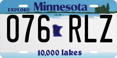 MN license plate 076RLZ