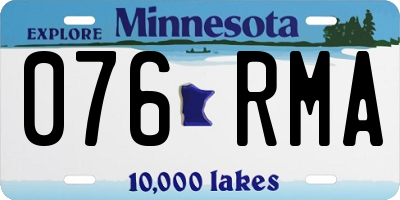 MN license plate 076RMA