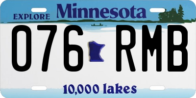 MN license plate 076RMB