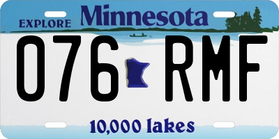 MN license plate 076RMF