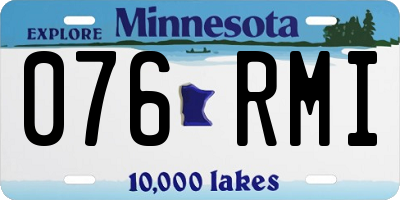 MN license plate 076RMI