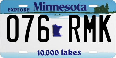 MN license plate 076RMK
