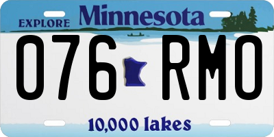 MN license plate 076RMO