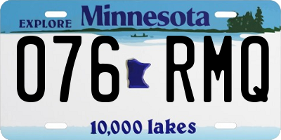 MN license plate 076RMQ