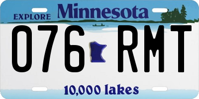 MN license plate 076RMT