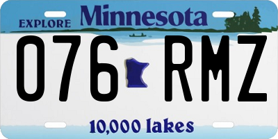 MN license plate 076RMZ