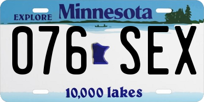 MN license plate 076SEX