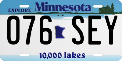 MN license plate 076SEY