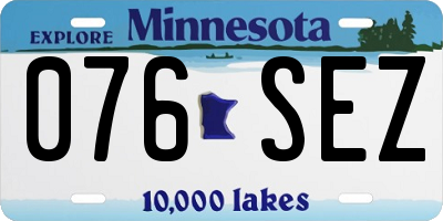 MN license plate 076SEZ