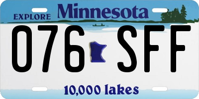 MN license plate 076SFF