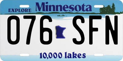 MN license plate 076SFN