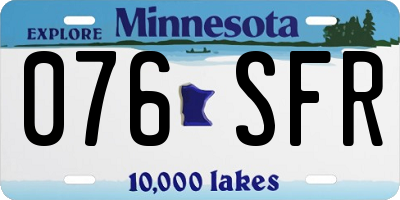 MN license plate 076SFR