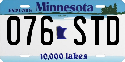 MN license plate 076STD