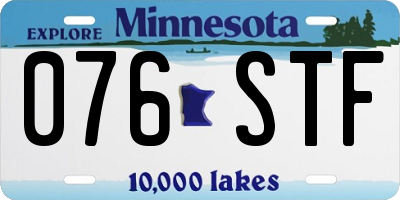 MN license plate 076STF