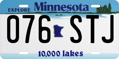 MN license plate 076STJ