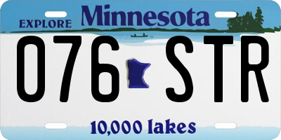 MN license plate 076STR