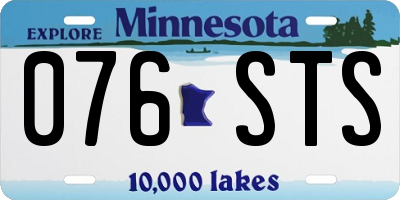 MN license plate 076STS