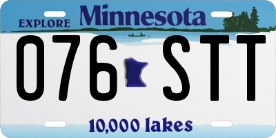 MN license plate 076STT