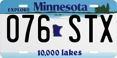 MN license plate 076STX