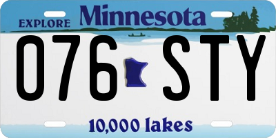 MN license plate 076STY