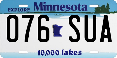 MN license plate 076SUA