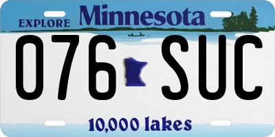 MN license plate 076SUC