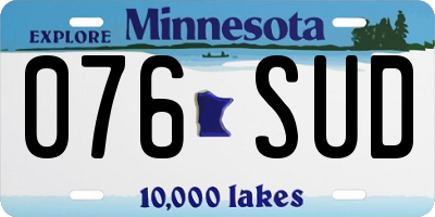 MN license plate 076SUD