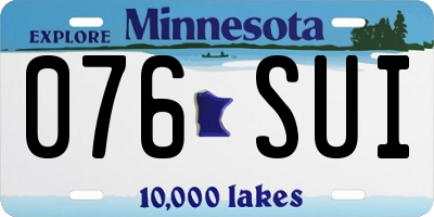 MN license plate 076SUI