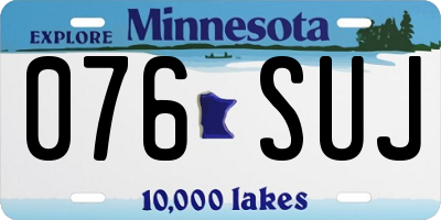 MN license plate 076SUJ