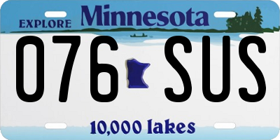 MN license plate 076SUS