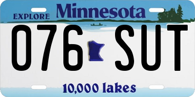 MN license plate 076SUT