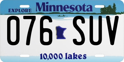MN license plate 076SUV