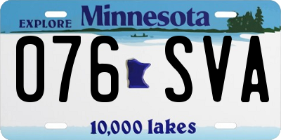MN license plate 076SVA