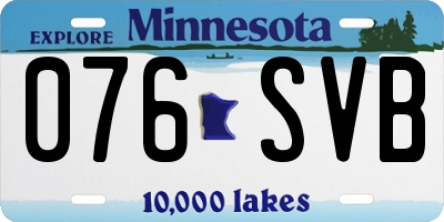 MN license plate 076SVB