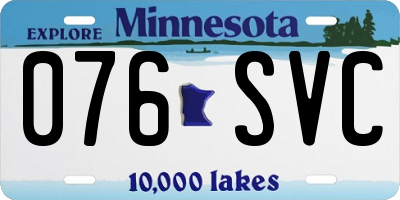 MN license plate 076SVC