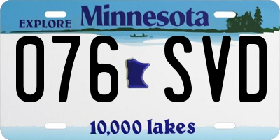 MN license plate 076SVD