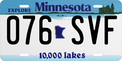 MN license plate 076SVF