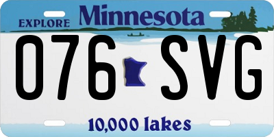 MN license plate 076SVG