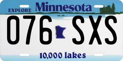 MN license plate 076SXS