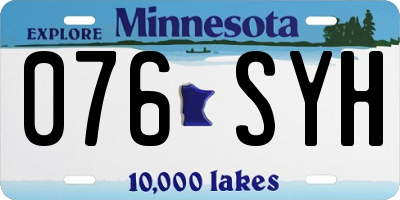 MN license plate 076SYH