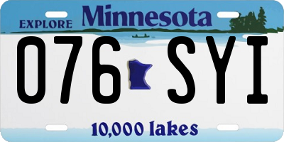 MN license plate 076SYI