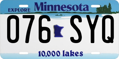 MN license plate 076SYQ