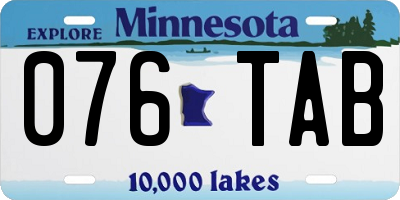 MN license plate 076TAB