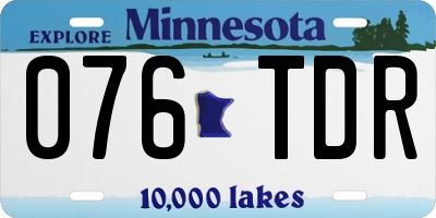 MN license plate 076TDR