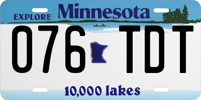 MN license plate 076TDT