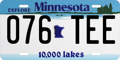 MN license plate 076TEE